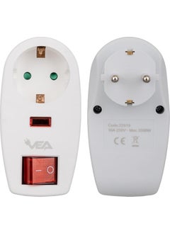 VEA VE-22419 16 Ampere - 3500 Watt Single Surge Protected Socket with LED Indicator and Switch  - Image 1
