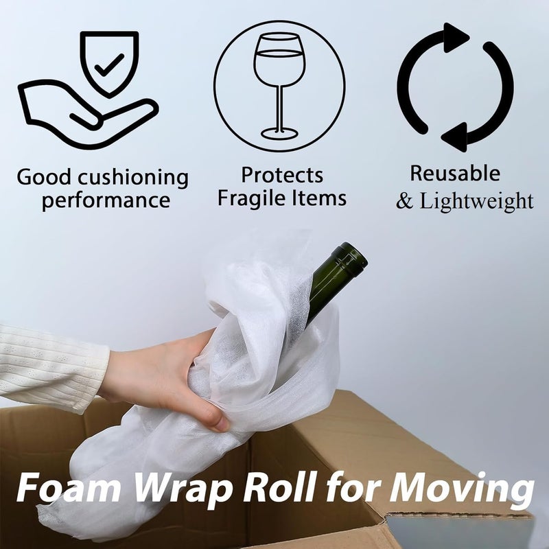 WAUPPY Foam Wrap Roll 10 Inch Wide x 50 FT Length Packing Foam Roll for Moving Supplies and Protection for Fragile, Cushioning Foam Packing Sheets for Wrapping - Image 5