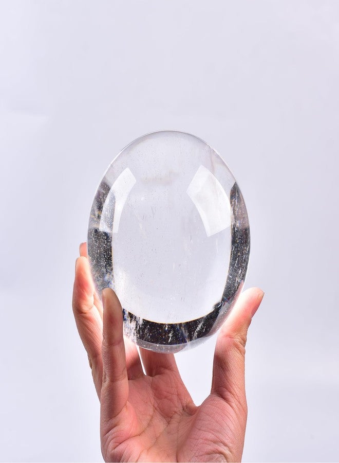 جي آي سي جيم كرة كوارتز بيضاء كبيرة الحجم من JIC Gem، مصنوعة من حجر الكريستال الاصطناعي للشفاء، كرة زينة مع حامل، هدية مثالية للتأمل والريكي والشاكرات، مقاس 3.93-4.33 بوصة - Image 2