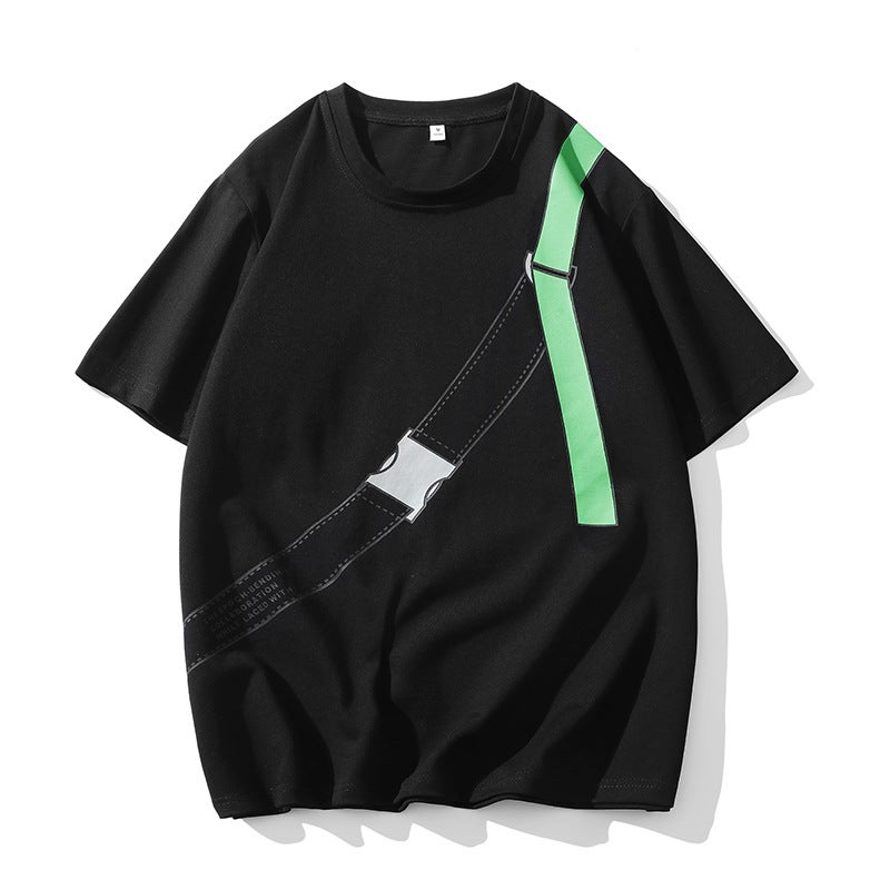 Cross-border Exclusive American Heavy T-shirt Men's Short-sleeved Men's Summer Trendy Brand ins Loose Casual Men's Half-sleeved T-shirt - Image 2