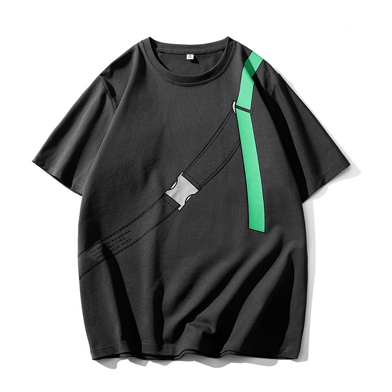 Cross-border Exclusive American Heavy T-shirt Men's Short-sleeved Men's Summer Trendy Brand ins Loose Casual Men's Half-sleeved T-shirt - Image 1