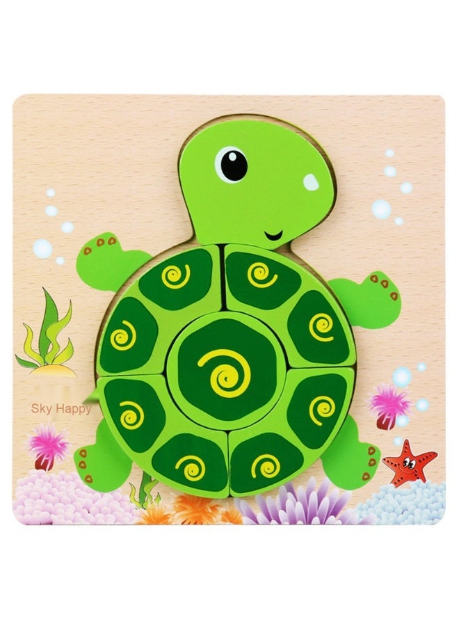 Fun Wooden 3D Puzzle Blocks for Early Education - Animal and Car Shapes