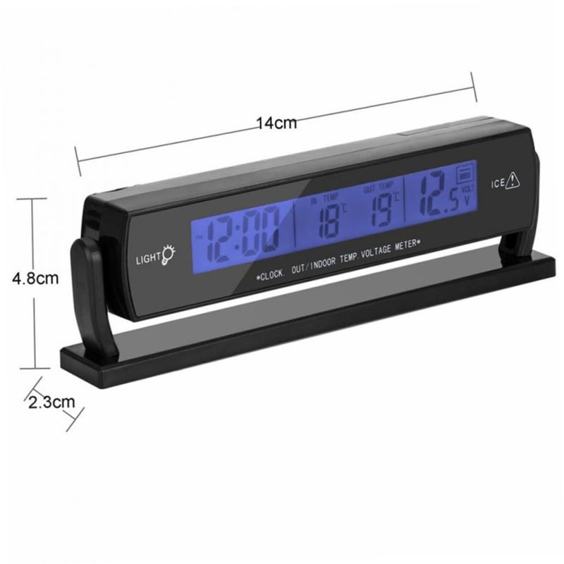 Digital Thermometer For Car With LED Backlight Voltage Monitor Date Display - Image 3