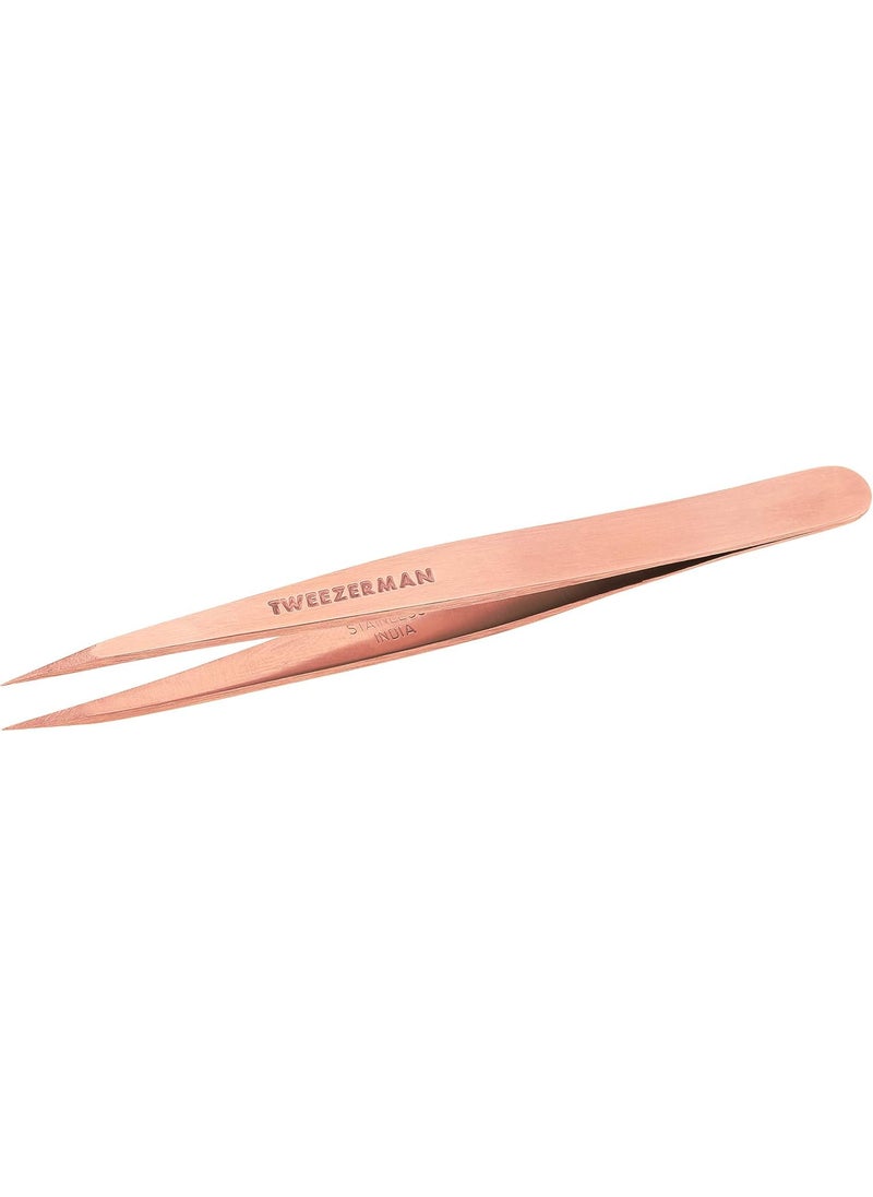 Tweezerman Tweezerman Stainless Steel Point Tweezer - Eyebrow Precision Tweezers, Facial and Ingrown Hair Removal (Rose Gold) 