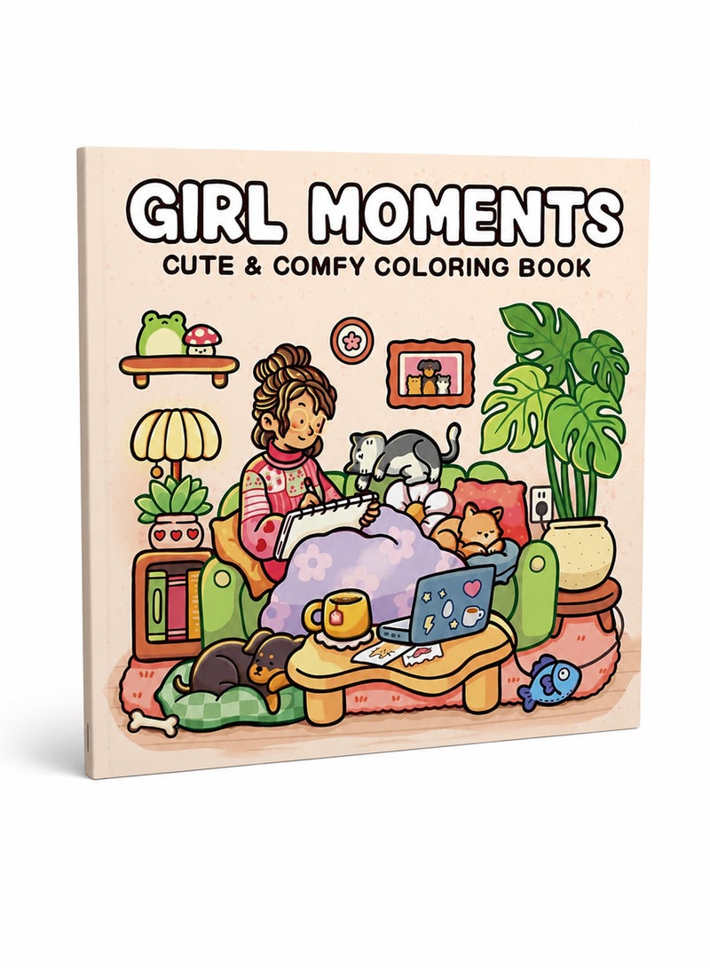 cocowyo 1-Pack Cozy Coloring Books for Adults & Teens, Cute Stress Relief Coloring Book Set for Women & Teen Girls, Cozy Daily Life, Mindfulness Illustrations, Relaxing Art Activity Gift - Image 1