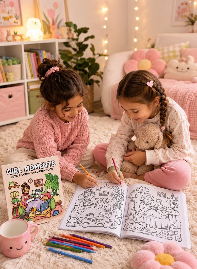 cocowyo 1-Pack Cozy Coloring Books for Adults & Teens, Cute Stress Relief Coloring Book Set for Women & Teen Girls, Cozy Daily Life, Mindfulness Illustrations, Relaxing Art Activity Gift - Image 3