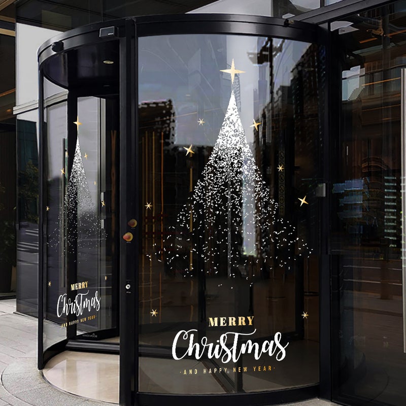 2026 Christmas Decoration Window Stickers Window Grilles Wall Stickers Shopping Mall Jewelry Store Window Electrostatic Glass Stickers Door Stickers - Image 3