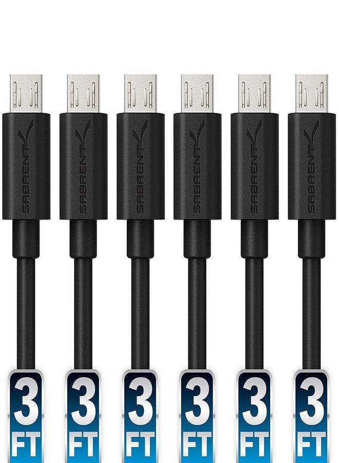 SABRENT [6-Pack 22AWG Premium 3ft Micro USB Cables High Speed USB 2.0 A Male to Micro B Sync and Charge Cables [Black] (CB-UM63) - Image 1