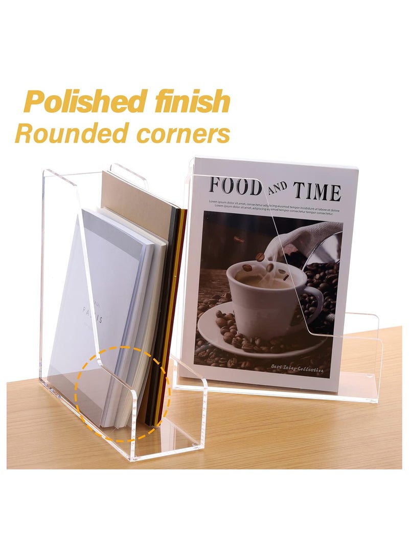 تي بي جي بي حامل ملفات ومجلات شفاف من الأكريليك، منظم مكتبي رأسي - طقم من قطعتين - Image 2