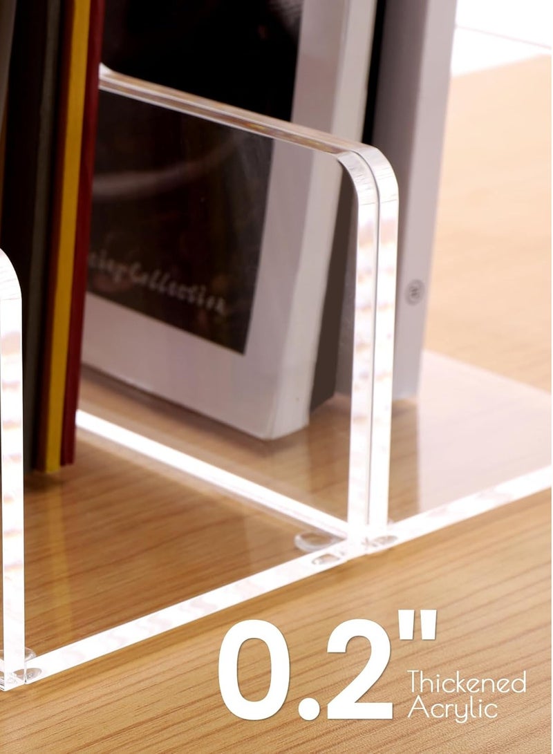 تي بي جي بي حامل ملفات ومجلات شفاف من الأكريليك، منظم مكتبي رأسي - طقم من قطعتين - Image 4