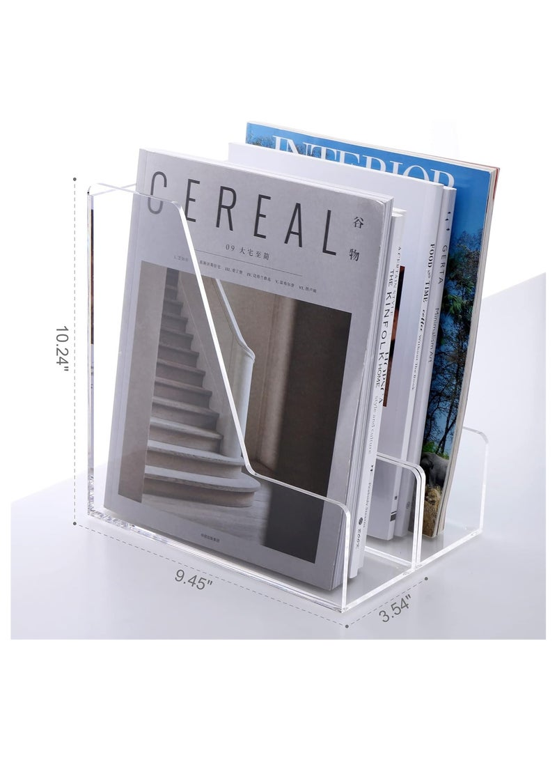تي بي جي بي حامل ملفات ومجلات شفاف من الأكريليك، منظم مكتبي رأسي - طقم من قطعتين - Image 5