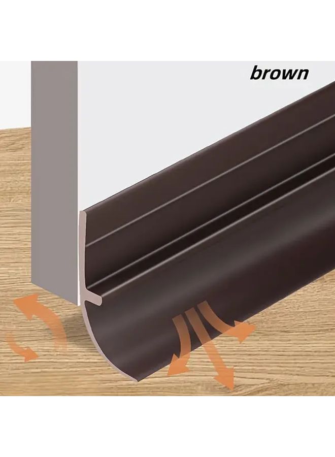 Grey Windproof Door Bottom Seal Strip Self-Adhesive Silicone Noise Reduction Draft Stopper - Image 3