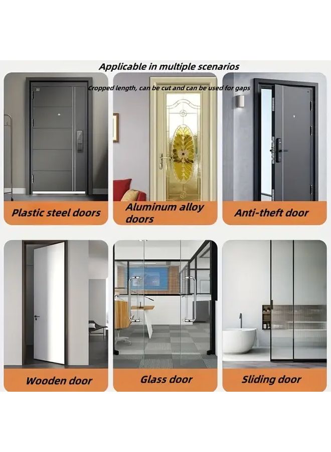 Grey Windproof Door Bottom Seal Strip Self-Adhesive Silicone Noise Reduction Draft Stopper - Image 5