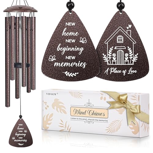 vifoew House Warming Gifts New Home, 32" Bronze Wind Chimes Housewarming Gifts, New Home Gift Ideas for Women Men Homeowners Couples Family Friends, Unique First Home Gift for Apartment Decor - Image 1