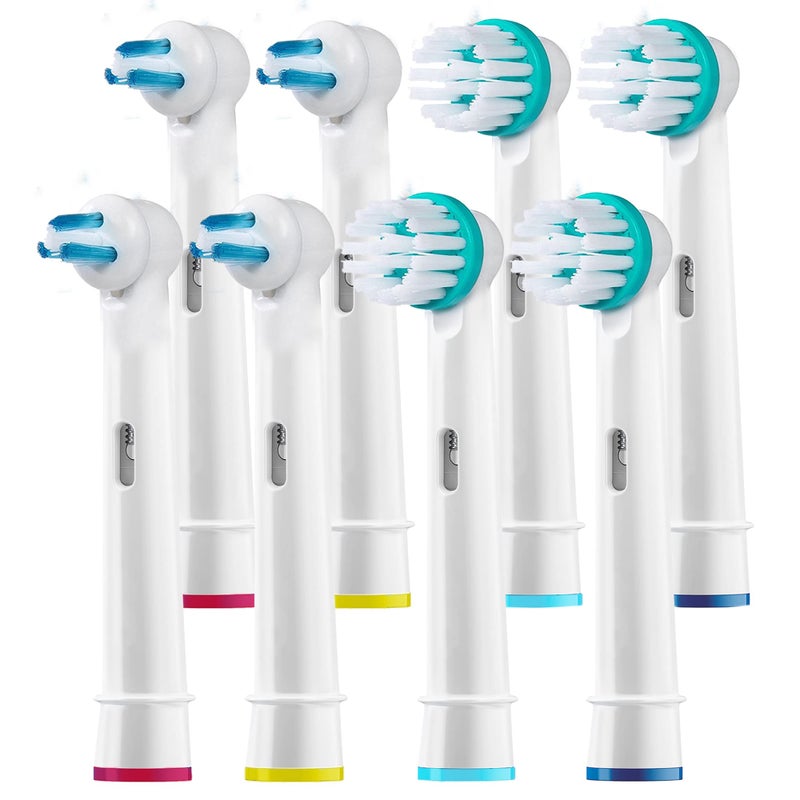 Replacement Brush Heads for OralB Braun Professional Ortho Power Tip Kit 8 Pack Compatible Orthodontic Electric Toothbrush Head Fit The OralB Pro 1000 Kids Plus