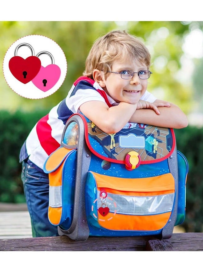 ZVEV 7 Piece Small Padlock Mini Lock Alloy Heart Shaped Lock with Key Suitcase Lock Lock Locker Decorative Diary Lock Love Decorative Lock for Box Diary Luggage (25*30mm) - Image 2