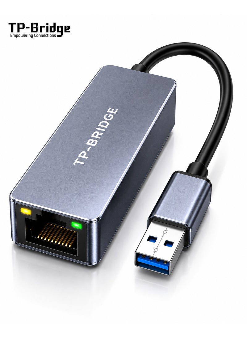 TP-BRIDGE USB 3.0 to Gigabit Ethernet Adapter 1000Mbps RJ45 LAN Converter, Plug & Play, High Speed Stable Network, Aluminum Body for Laptop & PC - Image 1