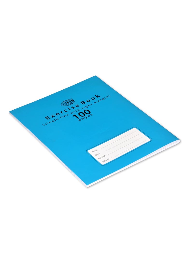 FIS - Right Margin Single Line Exercise Book Pack Of 12, 100 Pages FSEBSRM100N - Image 1