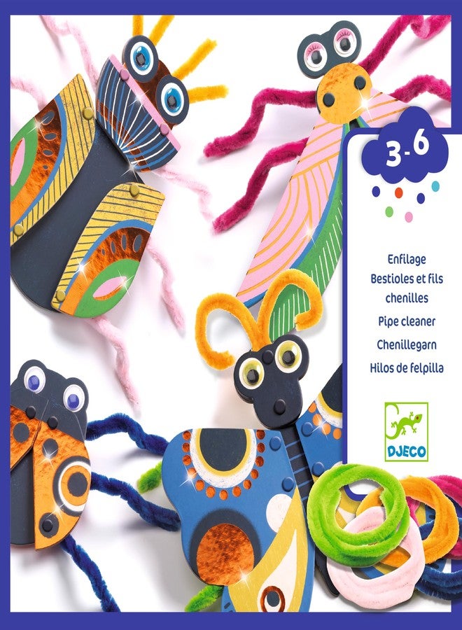 DJECO Fuzzy Bug Craft Kit - Make Your Own 3D Bugs with Pom Poms for Home, School or Gifts - Fun & Creative for Family & Friends - Educational Art Crafts for Preschool, Kids 3+ - Image 4