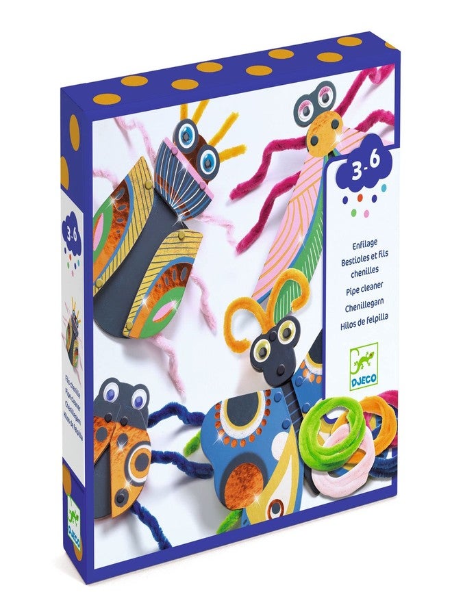 DJECO Fuzzy Bug Craft Kit - Make Your Own 3D Bugs with Pom Poms for Home, School or Gifts - Fun & Creative for Family & Friends - Educational Art Crafts for Preschool, Kids 3+ - Image 1