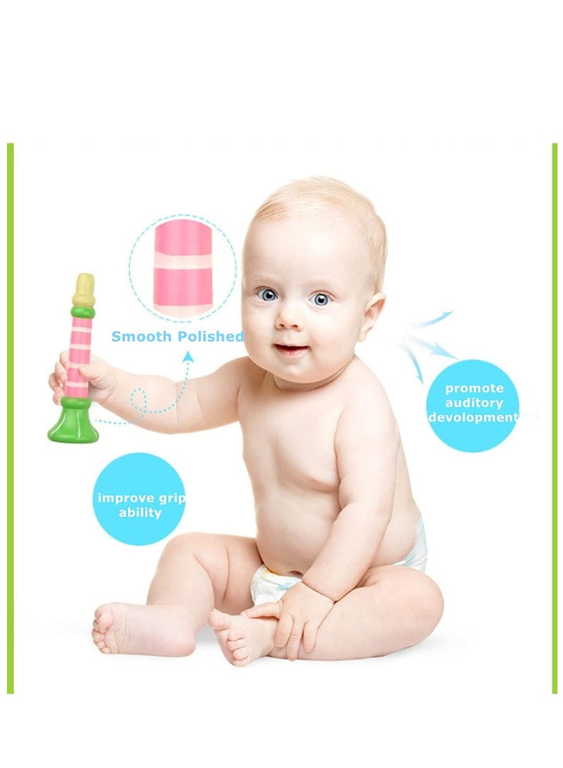 SOLARAE 10 Pieces Small Wooden Trumpet, Colorful Piccolo Flute for Kids Musical Instruments for Children, Early Education Develop for 3+ Year Age, Boys Girls, School (Random Colors) - Image 3