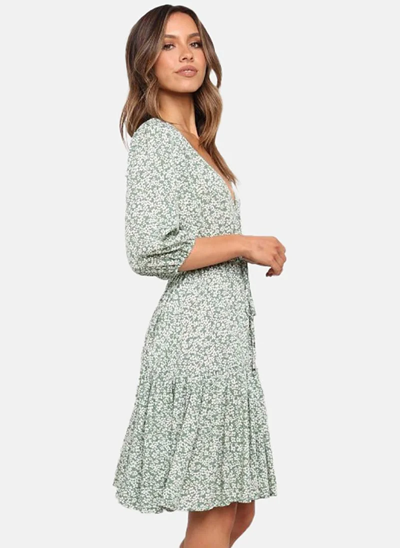 YUNIQEE Floral Print Midi Dress