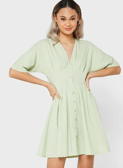 Ginger V Neck Smock Dress