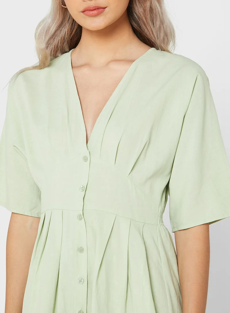Ginger V Neck Smock Dress