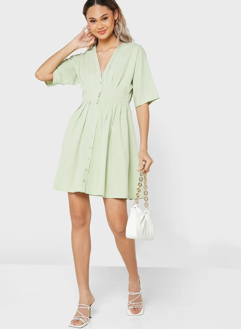 Ginger V Neck Smock Dress