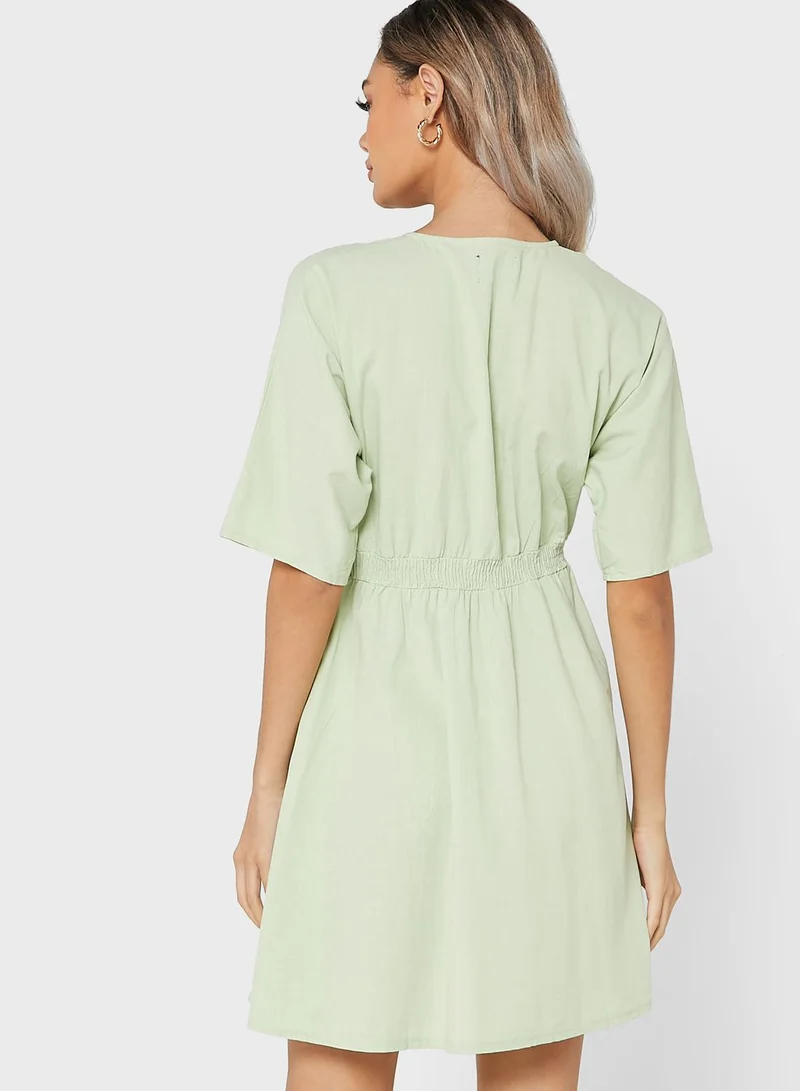 Ginger V Neck Smock Dress
