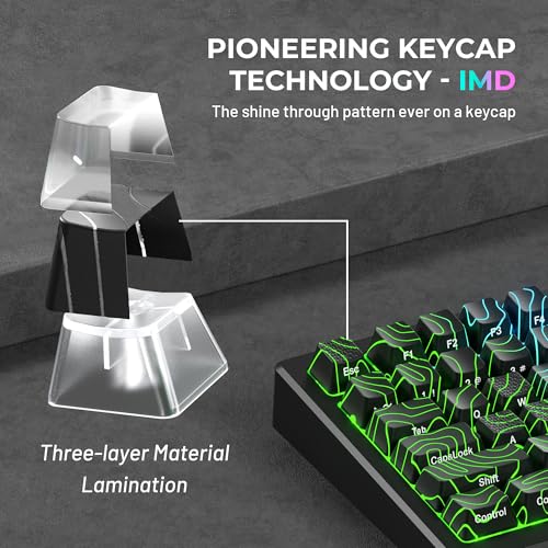 HITIME غطاء مفاتيح HITIME XVX المتألق مع تقنية IMD، أغطية مفاتيح طبوغرافية مخصصة 60 75 100 بالمئة، مجموعة أغطية مفاتيح سوداء مضاءة، ملف تعريف OEM مطبوع من الجانب لأجهزة الكمبيوتر - Image 3