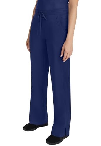 Healing Hands Scrub Pants for Women 2 Pocket Elastic Back Drawstring Pant Purple Label 9095 Taylor Navy MP - Image 4