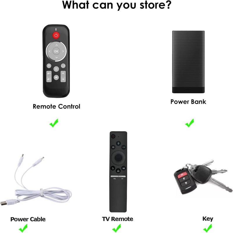 4 Compartments Acrylic Remote Control Holder Wall Mounted Remote Control Storage Box Phone Organizer,10.43 x 5.43 x 1.50 inch - Image 3