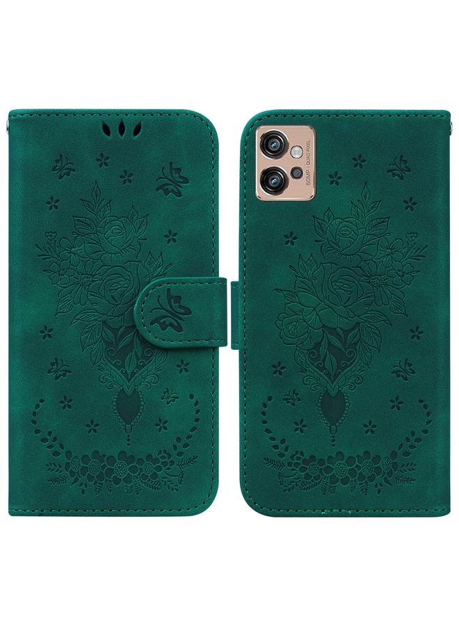 S-TOP Case For Motorola Moto G32 Butterfly Rose Embossed Leather Phone Case - Image 1