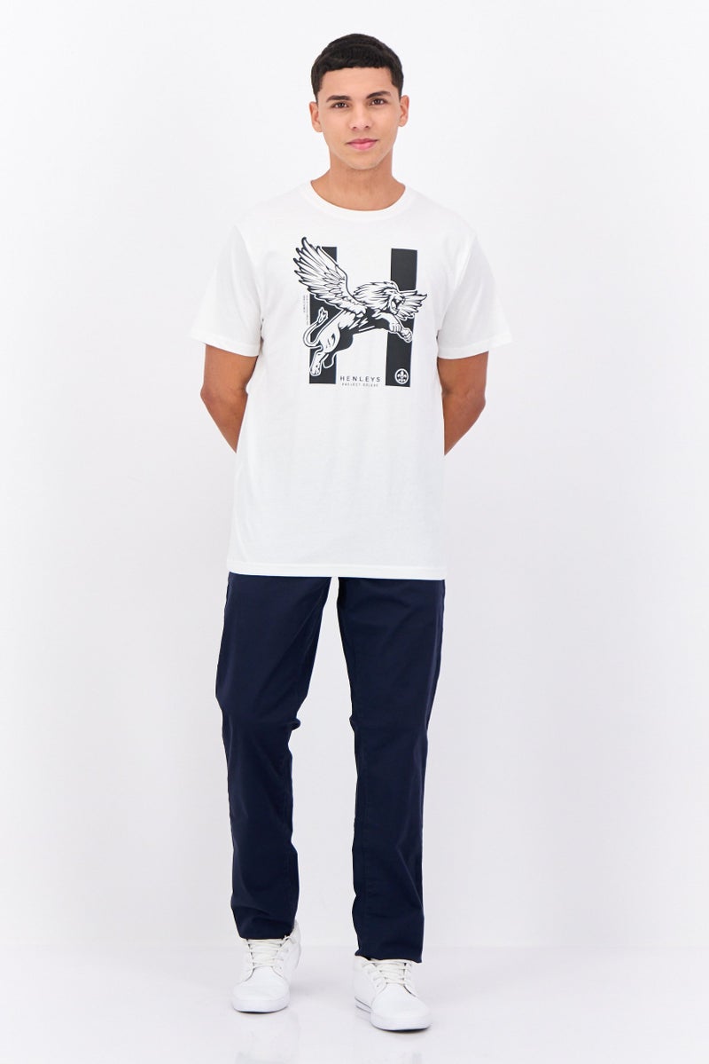 Henleys Men Crew Neck Short Sleeves Graphic Print T-Shirt, White - Image 4