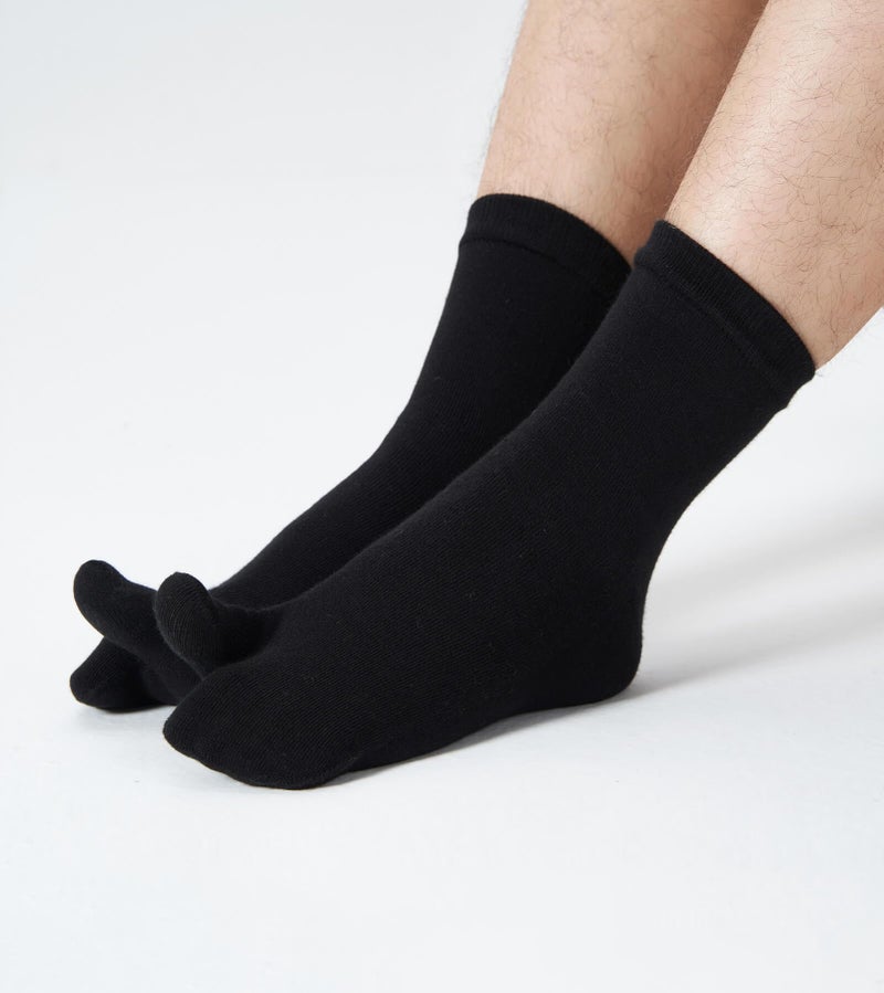 UBUMO Men's Flip Flop Socks Tabi Split Toe Geta Wicking Cotton Pack of 4 - Image 3