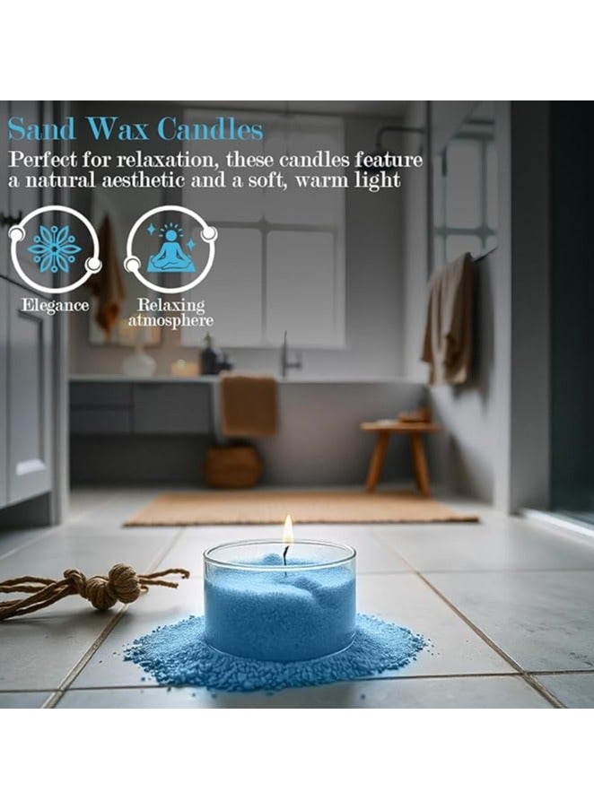 MIRFA Pearled Candle Wax Sand With 20 Eco Wicks - Blue - Image 5