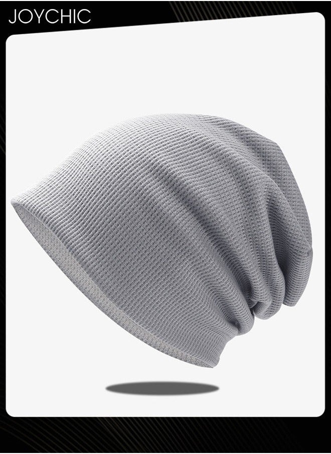 NIBEMINENT Slouch Beanie Hat for Men Women Stretchy Skull Cap Soft Spring Autumn Warm Daily Outdoor Cuffed Hats Unisex Comfortable Grey  - Image 1