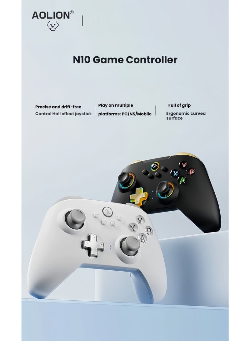 AOLION N10 Wireless Controller, Compatible with Switch2/PC/Android/Steam Deck – Bluetooth Controller, Gaming Controller, Equipped with Hall Effect Joystick and Triggers, Turbo, Vibration, and RGB Lighting Effects - Image 5