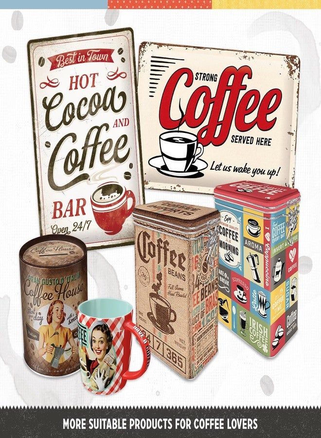 Nostalgic Art Nostalgic-Art Retro coffee tin box, 44 oz, Coffee Collage - Gift idea for coffee fans, metal clip top can, vintage design - Image 3