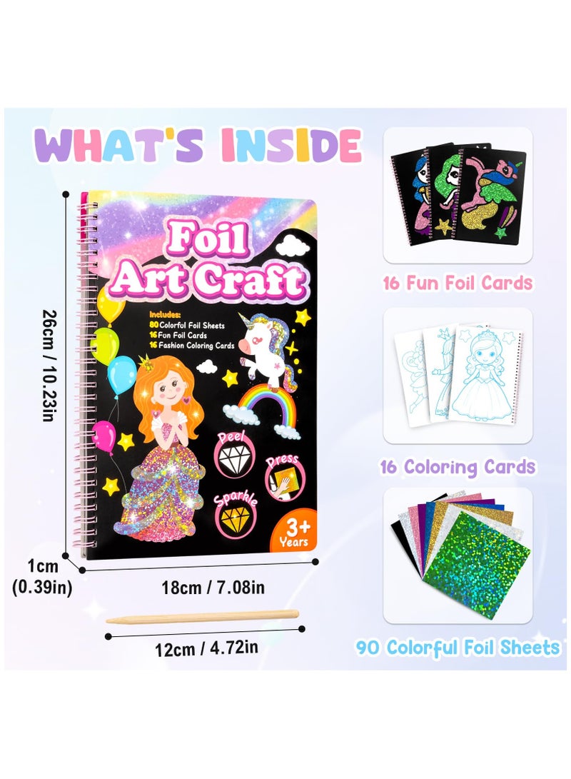 SOLARAE Foil Fun DIY Creative Activity, Foil Art Fun Kit for Kids, Art & Craft Activity, No Mess Art Travel Toys Activity, Idea Gifts for Girls & Boys Ages 4, 5, 6, 7, 8, 9, Kids Craft Kits & Supplies - Image 5