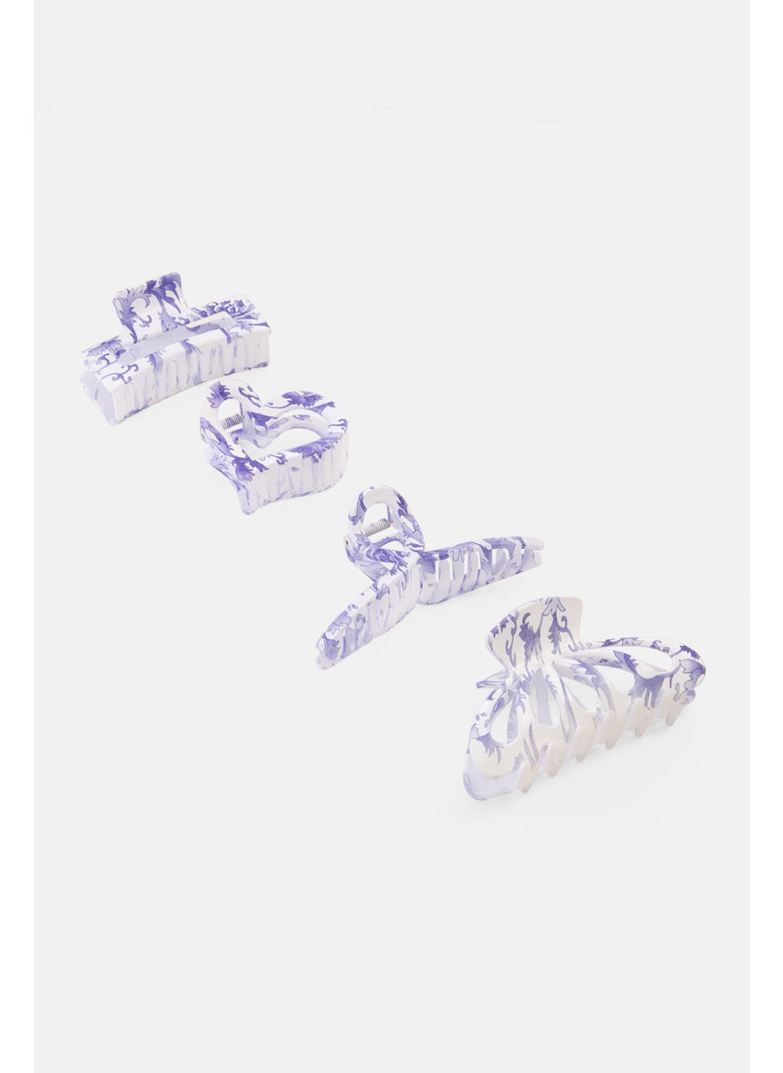 Orly Fashion Accessories Women 4 Pc Claw Clips, White/Blue  - Image 2
