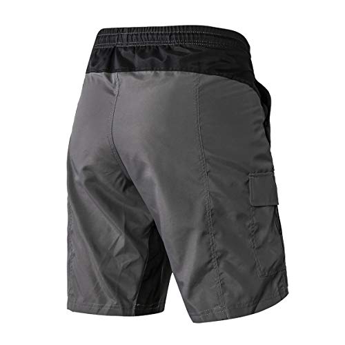 EZRUN Men's 3D Padded Mountain Bike Shorts Lightweight MTB Cycling Shorts (Grey Black,l) - Image 2