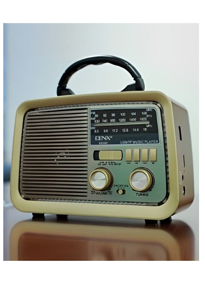Gold Crest Radio FM - AM - SW Gold/Brown/Black Bluetooth Portable Audio TF Card USB Flash disk Aux playback  - Image 2
