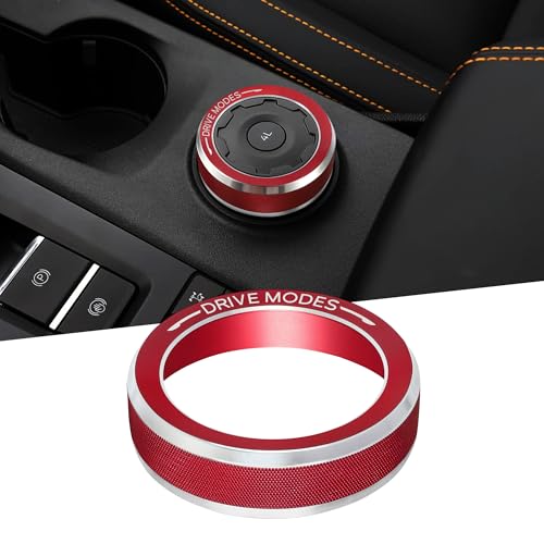 TOMALL Aluminum 4WD Drive Mode Knob Cover Compatible with Ford Ranger 2023 2024 2025 RaptorLariatXLT FourWheel Drive Selector Control Switch Button Ring Car Interior Decor Accessories Trim Red - Image 1