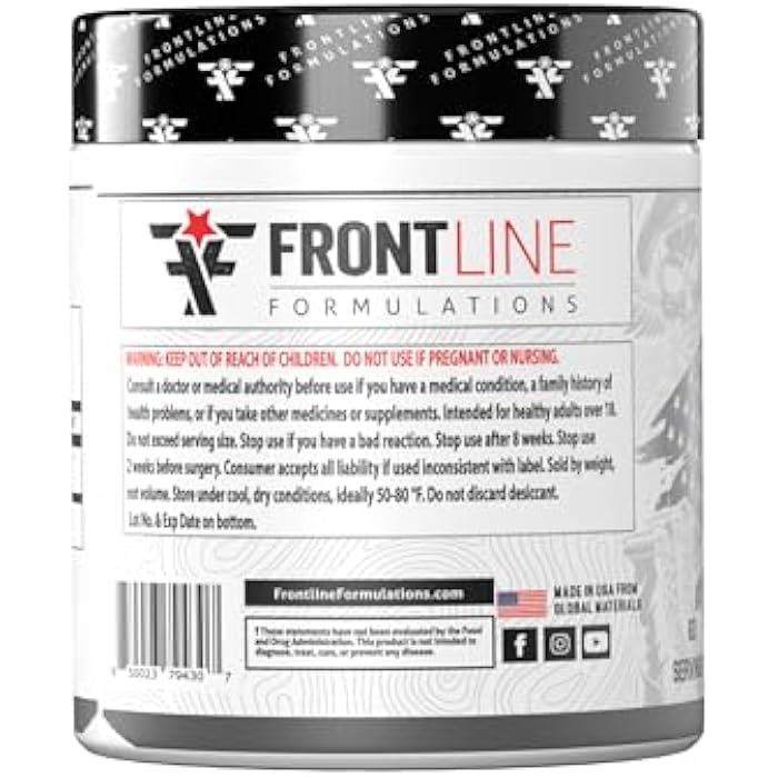 FRONTLINE FORMULATIONS Creatine Monohydrate, Promotes Lean Muscle Growth, Unflavored, Aids Muscle Recovery, Post-Workout Supplement, Veteren Owned and Operated (60 Servings, Creatine Monohydrate) - Image 2