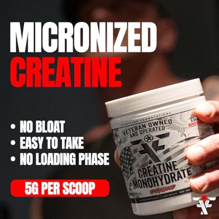 FRONTLINE FORMULATIONS Creatine Monohydrate, Promotes Lean Muscle Growth, Unflavored, Aids Muscle Recovery, Post-Workout Supplement, Veteren Owned and Operated (60 Servings, Creatine Monohydrate) - Image 5