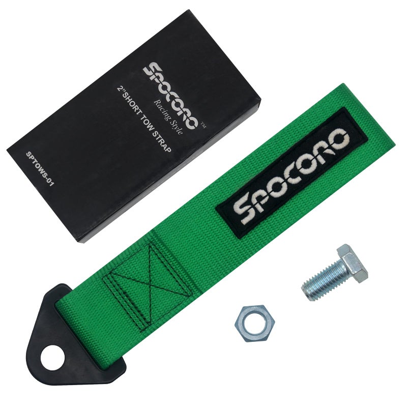 Spocoro Heavy Duty Racing Tow Strap JDM Nylon Tow Strap for Track OffRoad and Decoration Green - Image 3