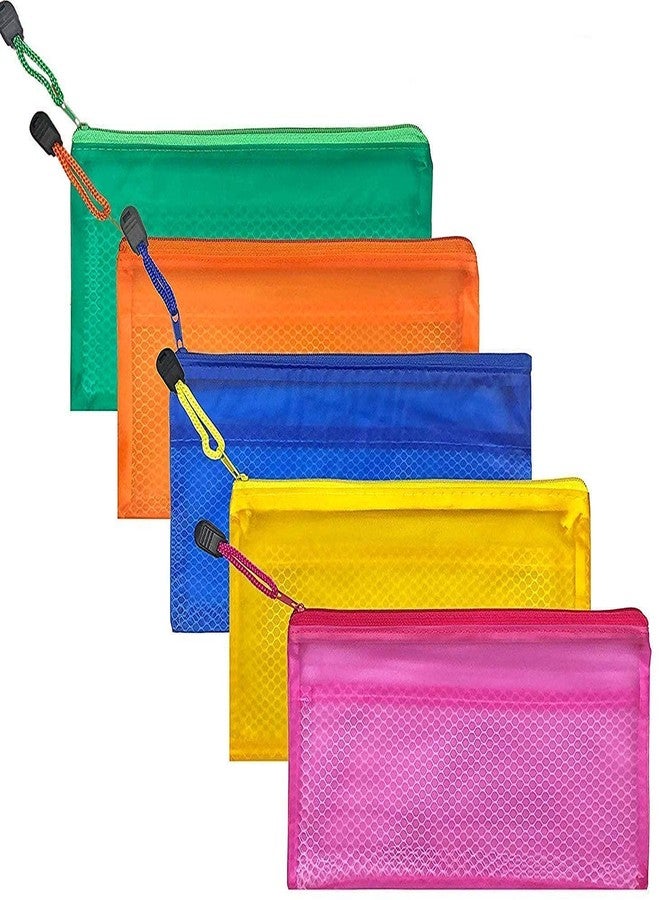 KANAbee Large Size Document Zip Bag/Pouch 12 inch *18 inch Multicolour - (Multicolour, Small Size) (Pack of 5) - Image 1
