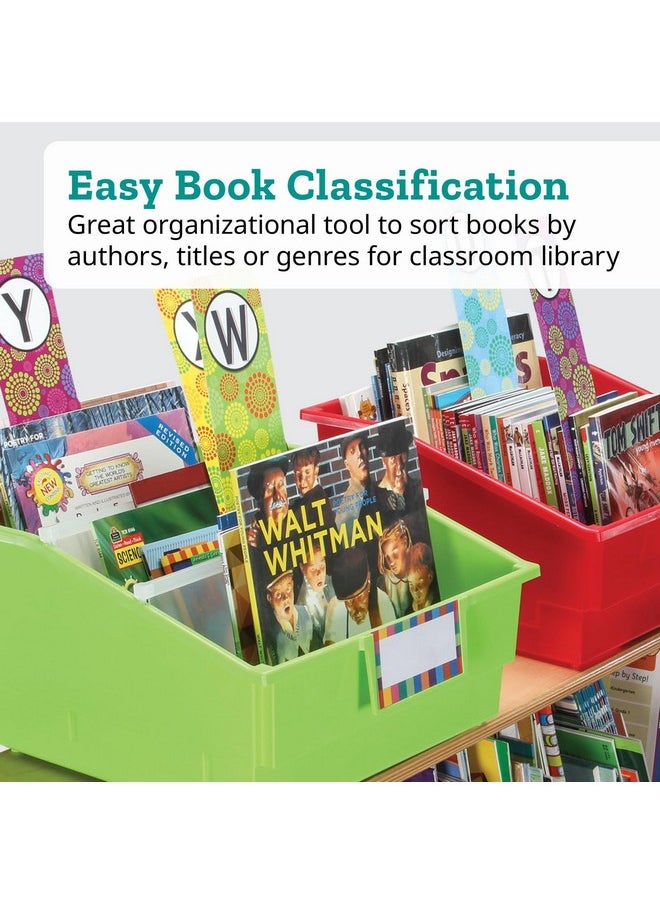 Really Good Stuff Classroom Library Alphabet Book Dividers 26 Assorted Color Dividers For Organizing Books Teacher Supplies For Classroom And Bookshelf Markers For Shelves  - Image 5